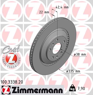 Тормозной диск   100.3338.20   ZIMMERMANN