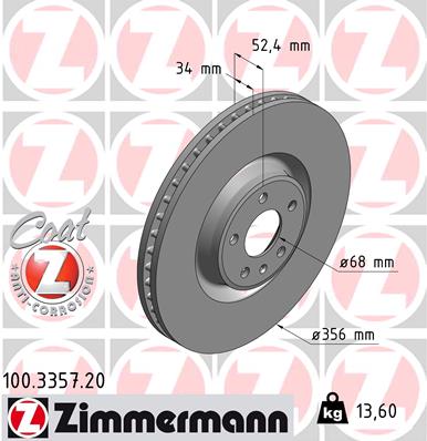 Тормозной диск   100.3357.20   ZIMMERMANN