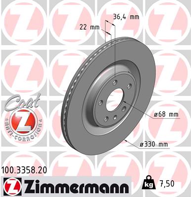 Тормозной диск   100.3358.20   ZIMMERMANN