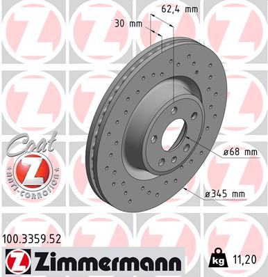 Гальмівний диск   100.3359.52   ZIMMERMANN