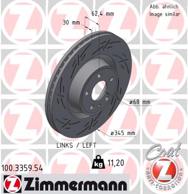 Тормозной диск   100.3359.54   ZIMMERMANN