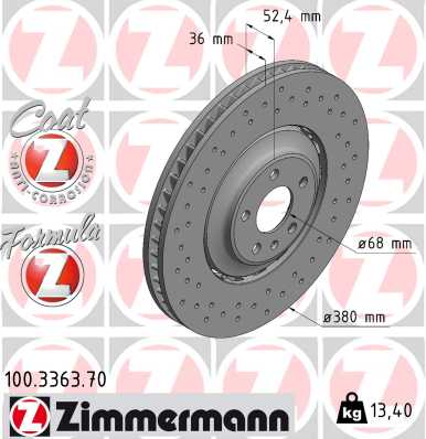 Тормозной диск   100.3363.70   ZIMMERMANN