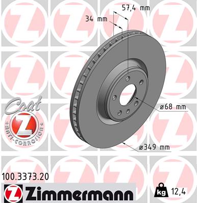 Тормозной диск   100.3373.20   ZIMMERMANN