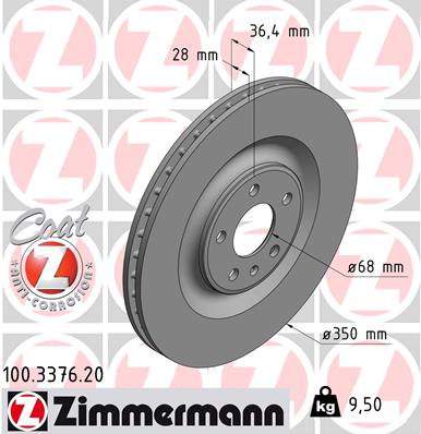 Тормозной диск   100.3376.20   ZIMMERMANN