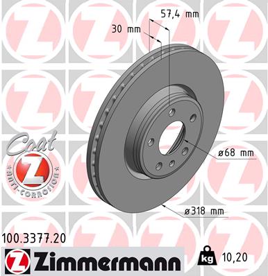 Тормозной диск   100.3377.20   ZIMMERMANN