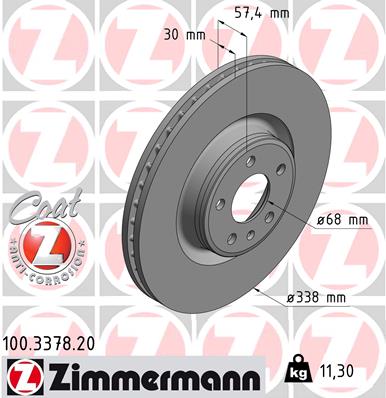 Тормозной диск   100.3378.20   ZIMMERMANN