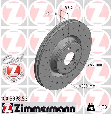 Тормозной диск   100.3378.52   ZIMMERMANN