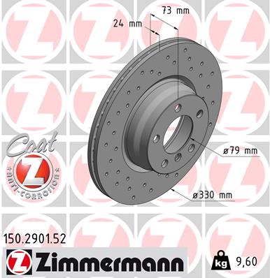 Тормозной диск   150.2901.52   ZIMMERMANN