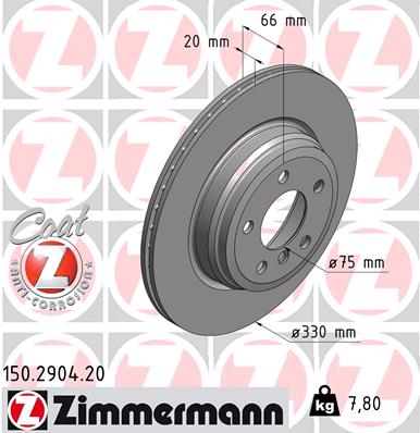 Тормозной диск   150.2904.20   ZIMMERMANN