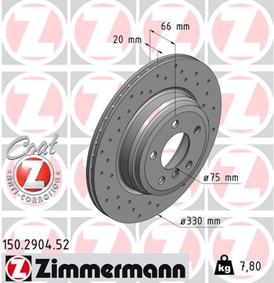 Тормозной диск   150.2904.52   ZIMMERMANN