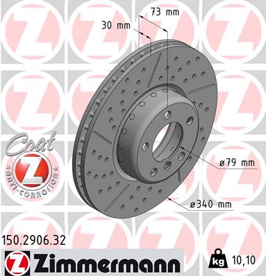 Тормозной диск   150.2906.32   ZIMMERMANN