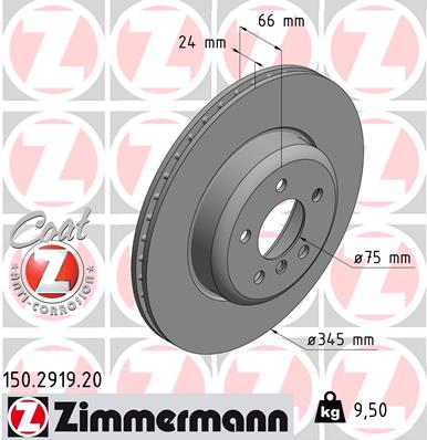 Тормозной диск   150.2919.20   ZIMMERMANN