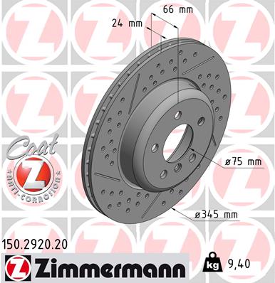 Тормозной диск   150.2920.20   ZIMMERMANN