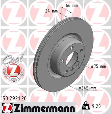 Тормозной диск   150.2921.20   ZIMMERMANN