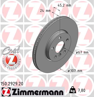 Гальмівний диск   150.2929.20   ZIMMERMANN