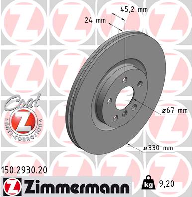 Тормозной диск   150.2930.20   ZIMMERMANN