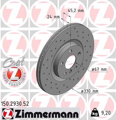 Тормозной диск   150.2930.52   ZIMMERMANN