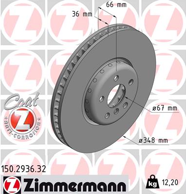 Гальмівний диск   150.2936.32   ZIMMERMANN
