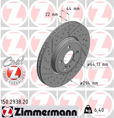 Тормозной диск   150.2938.20   ZIMMERMANN