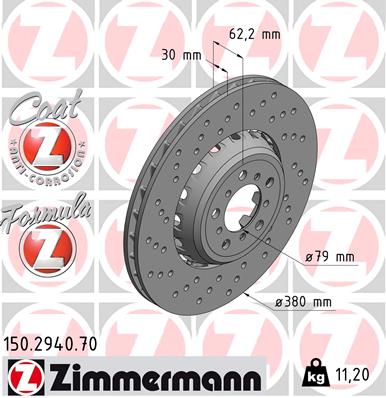 Тормозной диск   150.2940.70   ZIMMERMANN