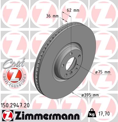 Гальмівний диск   150.2947.20   ZIMMERMANN