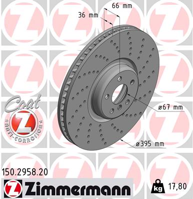 Тормозной диск   150.2958.20   ZIMMERMANN