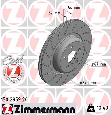 Гальмівний диск   150.2959.20   ZIMMERMANN