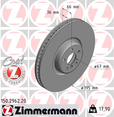 Гальмівний диск   150.2962.20   ZIMMERMANN