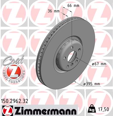 Гальмівний диск   150.2962.32   ZIMMERMANN