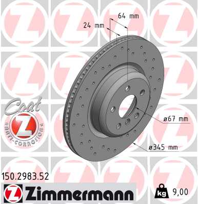 Гальмівний диск   150.2983.52   ZIMMERMANN