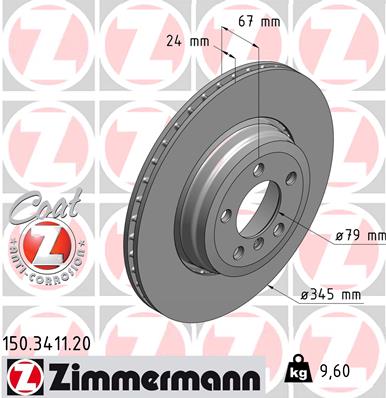 Гальмівний диск   150.3411.20   ZIMMERMANN