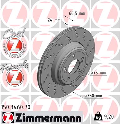 Тормозной диск   150.3460.70   ZIMMERMANN