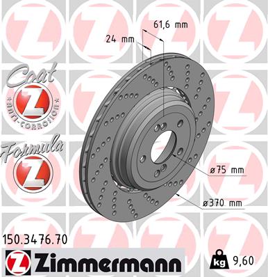 Гальмівний диск   150.3476.70   ZIMMERMANN