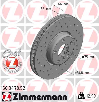 Тормозной диск   150.3478.52   ZIMMERMANN