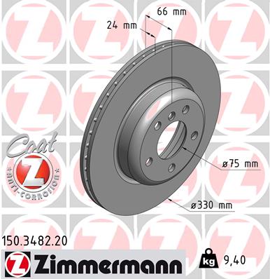 Тормозной диск   150.3482.20   ZIMMERMANN