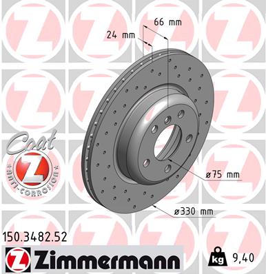 Тормозной диск   150.3482.52   ZIMMERMANN