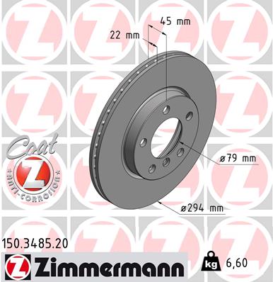 Тормозной диск   150.3485.20   ZIMMERMANN