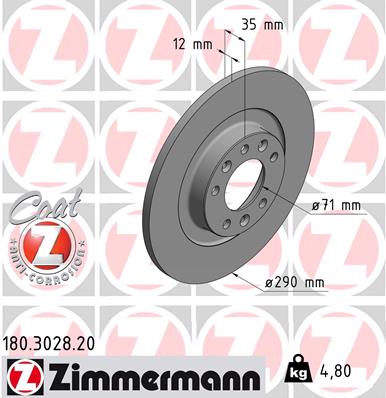 Гальмівний диск   180.3028.20   ZIMMERMANN