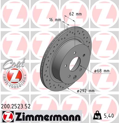 Тормозной диск   200.2523.52   ZIMMERMANN