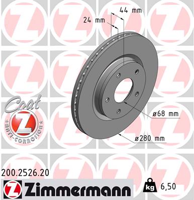 Гальмівний диск   200.2526.20   ZIMMERMANN