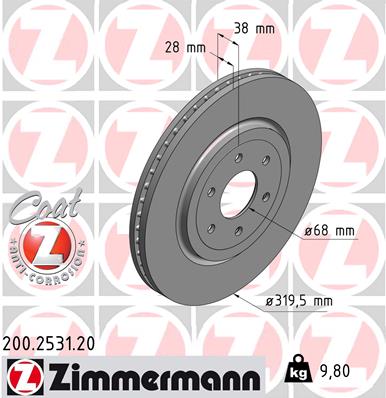 Гальмівний диск   200.2531.20   ZIMMERMANN