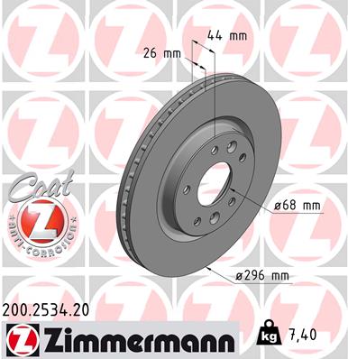 Гальмівний диск   200.2534.20   ZIMMERMANN