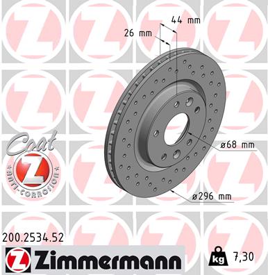 Тормозной диск   200.2534.52   ZIMMERMANN