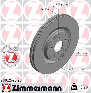 Гальмівний диск   200.2545.20   ZIMMERMANN