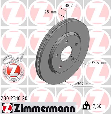 Тормозной диск   230.2310.20   ZIMMERMANN