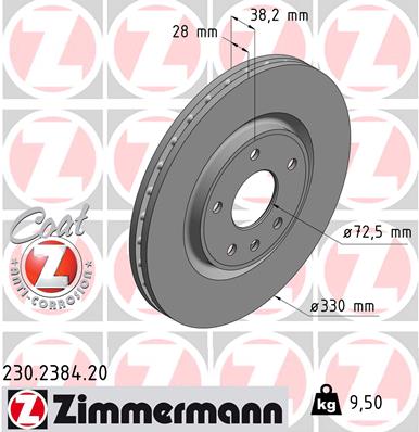 Гальмівний диск   230.2384.20   ZIMMERMANN