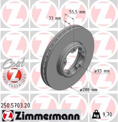 Гальмівний диск   250.5703.20   ZIMMERMANN