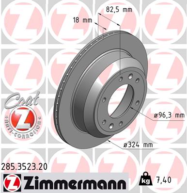 Тормозной диск   285.3523.20   ZIMMERMANN