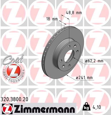 Гальмівний диск   320.3800.20   ZIMMERMANN