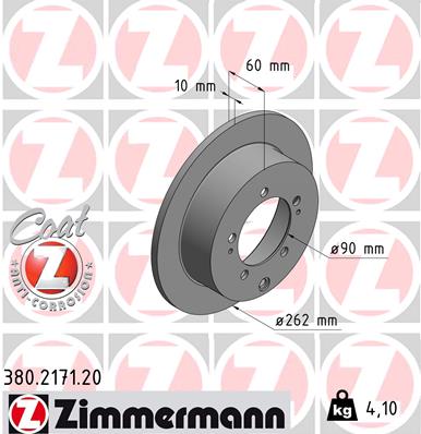 Тормозной диск   380.2171.20   ZIMMERMANN